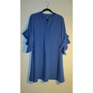 Vince Camuto 3/4 Flutter Sleeve Blue Dress Size Medium